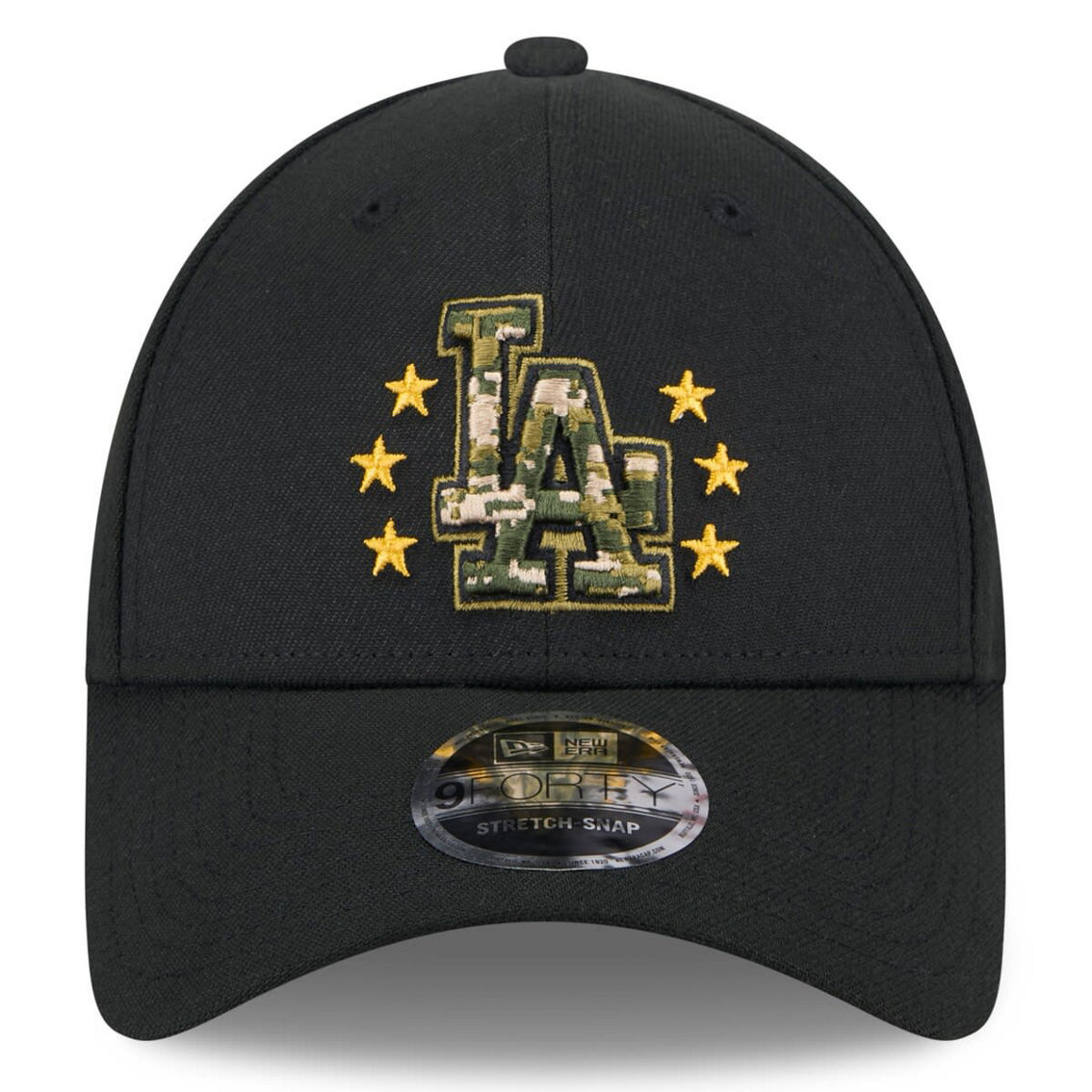 New Era Men's Black Los Angeles Dodgers 2024 Armed Forces Day 9FORTY Adjustable Hat - Image 3 of 4