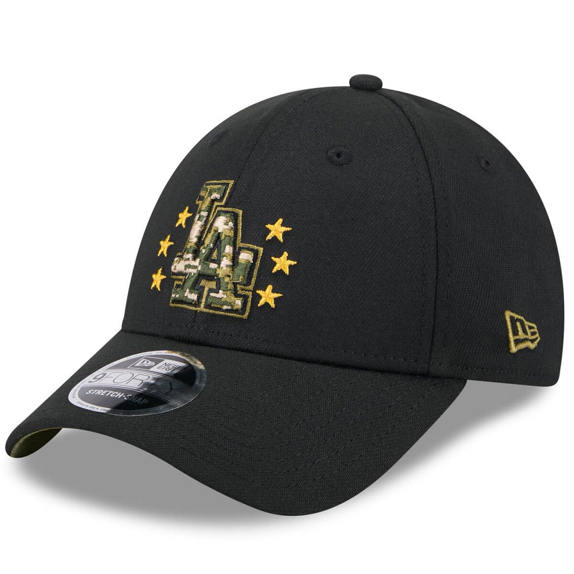 New Era Men's Black Los Angeles Dodgers 2024 Armed Forces Day 9FORTY Adjustable Hat - Image 4 of 4