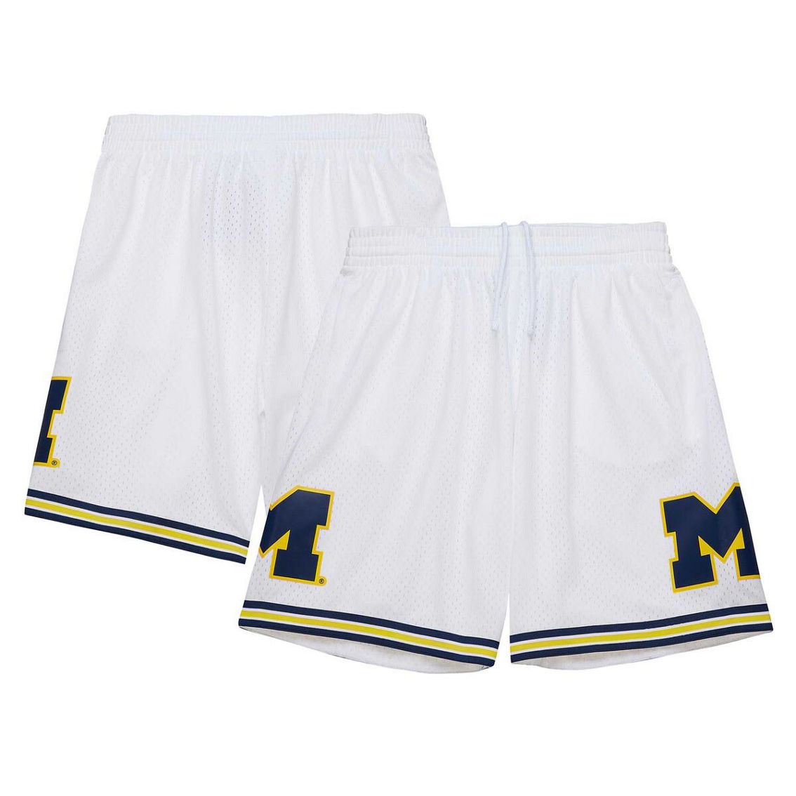 Mitchell & Ness Men's White Michigan Wolverines 1991/92 Throwback Jersey Shorts - Image 2 of 4
