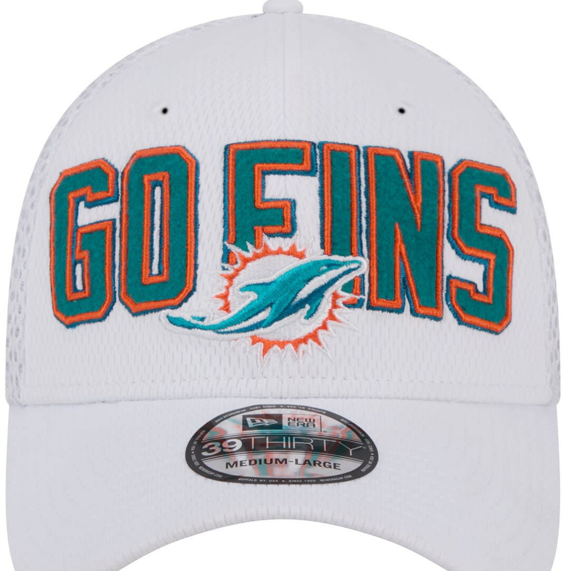 New Era Men's White Miami Dolphins Breakers 39THIRTY Flex Hat - Image 3 of 4