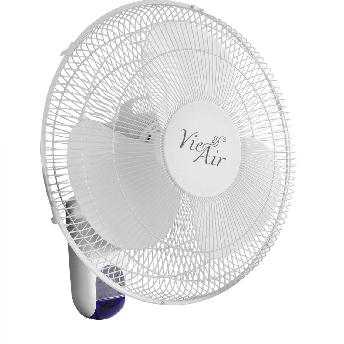 Vie Air 16 Inch 3 Speed Plastic Wall Fan with Remote Control in White - Image 3 of 5