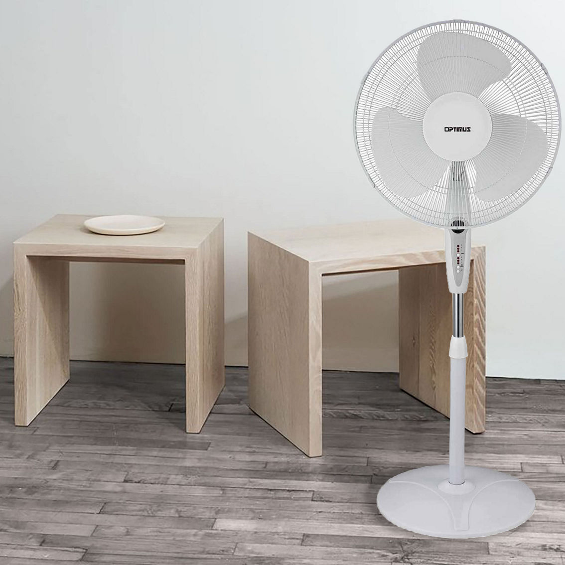 Optimus 16 in. Oscillating Stand Fan with Remote Control - Image 3 of 3