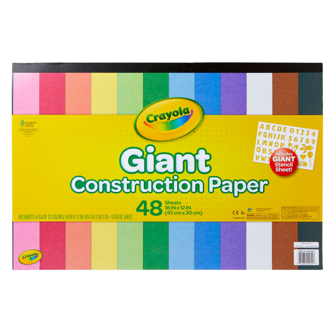 Crayola® Giant Construction Paper Pad with Stencils, 48 Sheets, Pack of 6 - Image 2 of 4