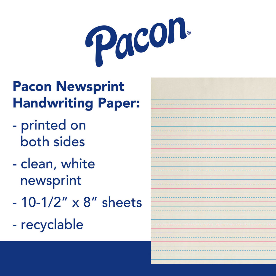 Zaner-Bloser® Newsprint Handwriting Paper, Dotted Midline, 500 Per Pack, 3 Packs - Image 3 of 3
