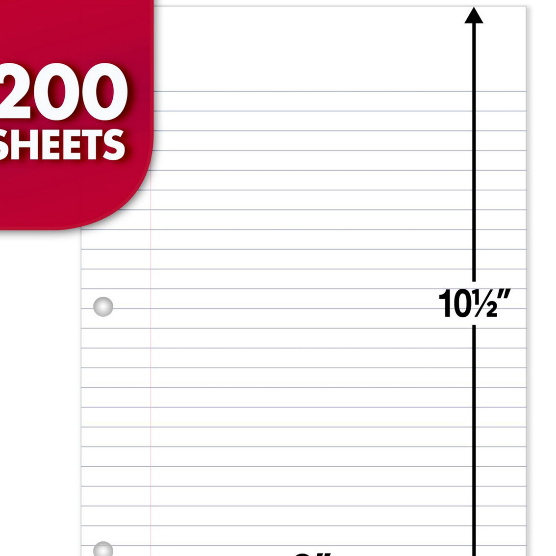 Mead® Notebook Filler Paper, Wide Ruled, 200 Sheets Per Pack, 3 Packs - Image 3 of 5
