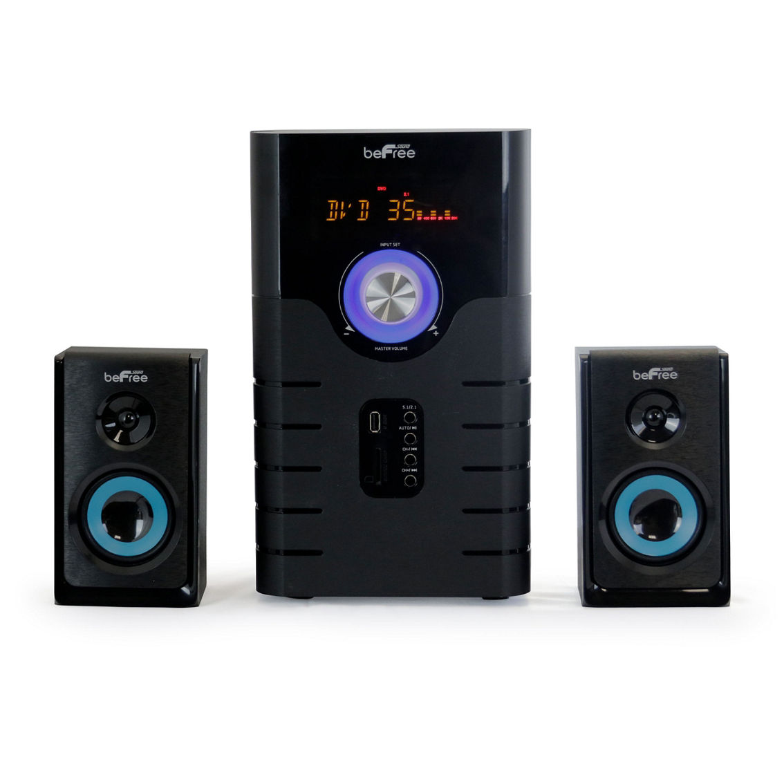 beFree Sound 5.1 Channel Bluetooth Surround Sound Speaker System in Blue - Image 4 of 5