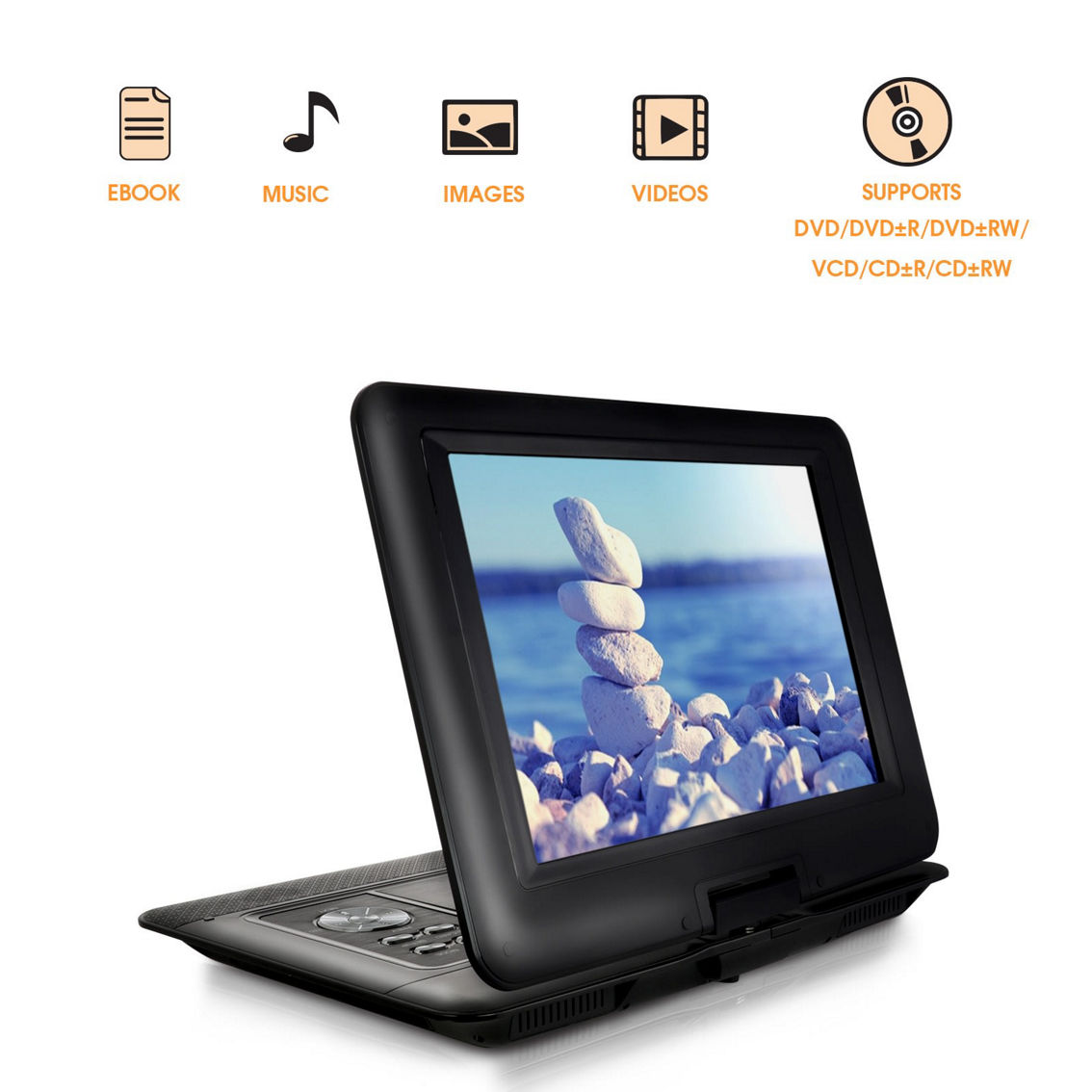 Trexonic 13.3 Inch Portable TV+DVD Player with Color TFT LED Screen and USB/HD/A - Image 2 of 5