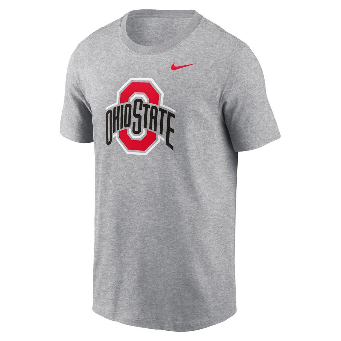 Nike Men's Heather Gray Ohio State Buckeyes Primetime Evergreen Logo T-Shirt - Image 3 of 4
