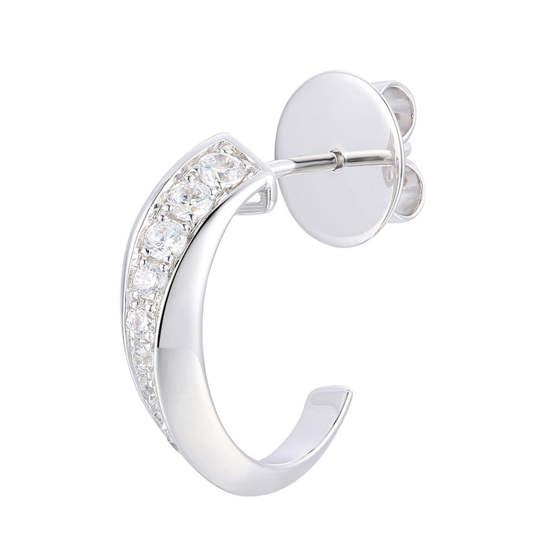 KGK 14K White Gold 0.39cttw Round cut Diamond Earring - Image 2 of 3