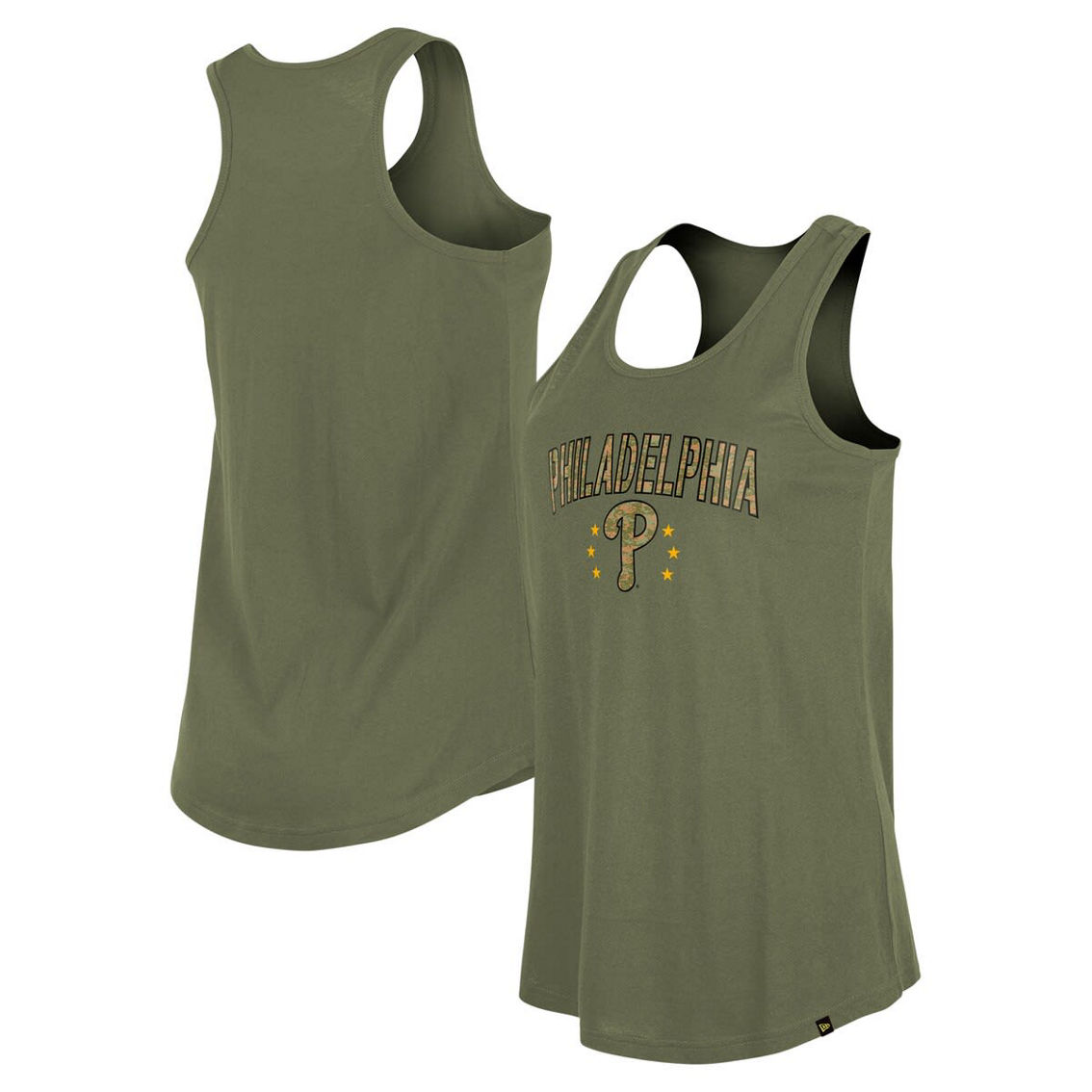 New Era Women's Olive Philadelphia Phillies Armed Forces Day Tank Top - Image 2 of 4