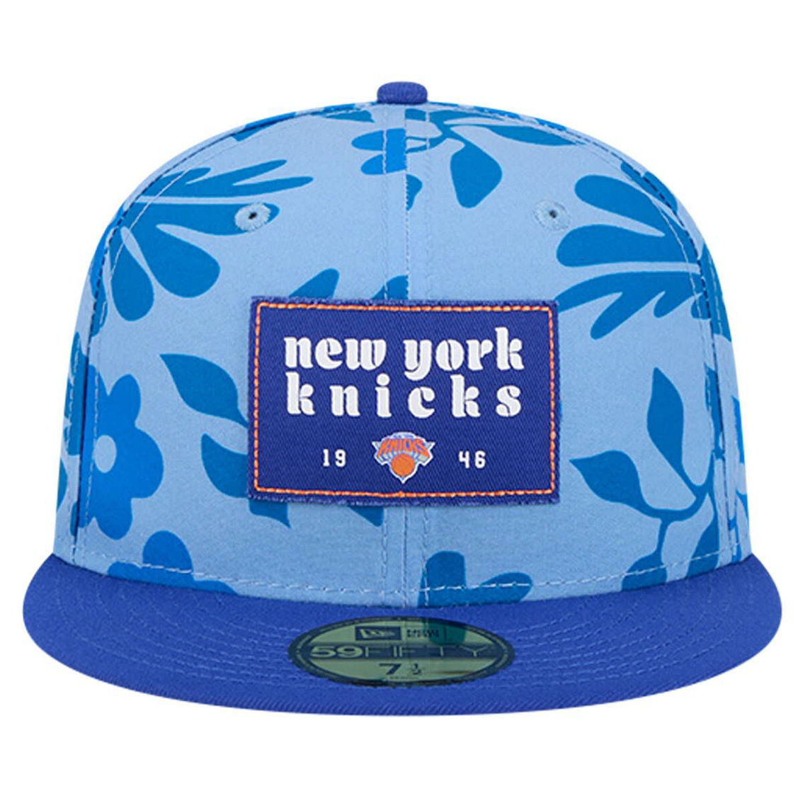 New Era Men's Blue New York Knicks Palm Fronds 2-Tone 59FIFTY Fitted Hat - Image 3 of 4