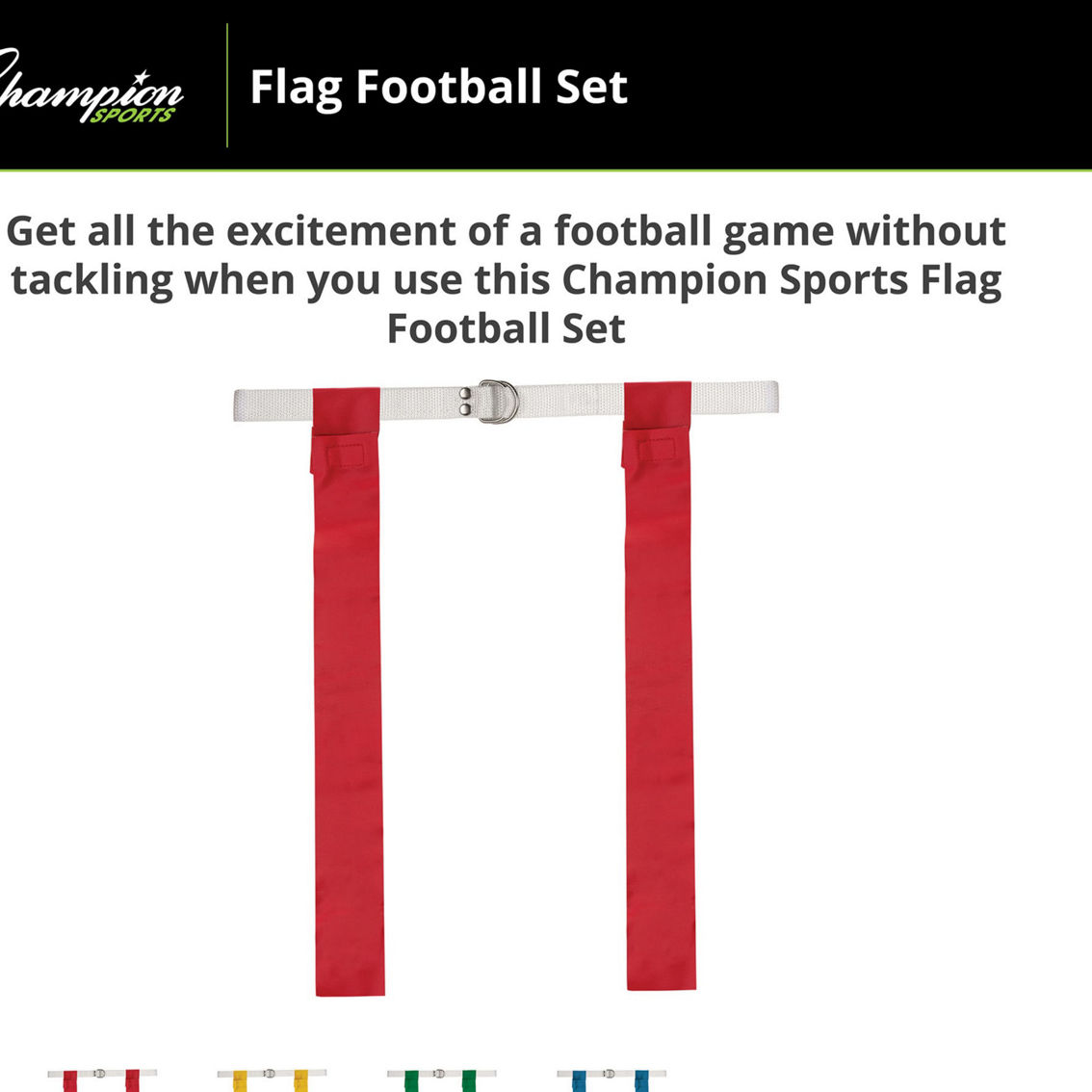 Champion Sports Flag Football Set, Red, Pack of 12 - Image 2 of 5
