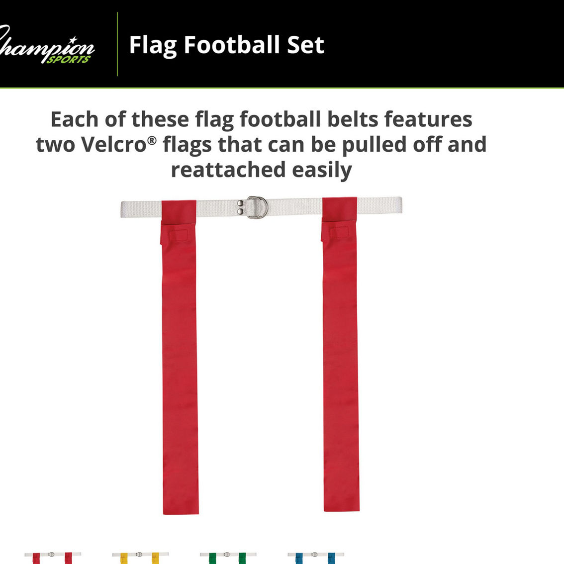 Champion Sports Flag Football Set, Red, Pack of 12 - Image 4 of 5