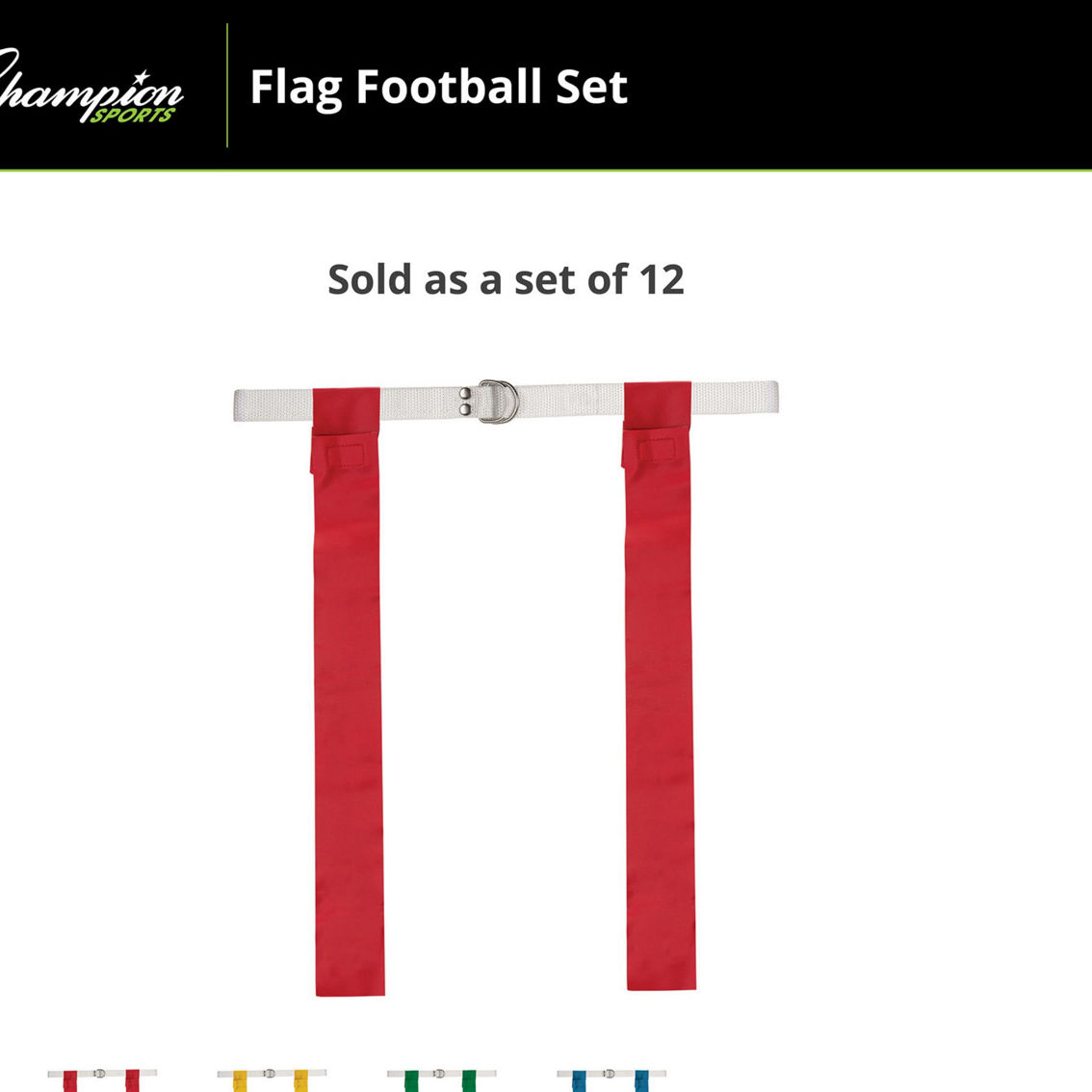 Champion Sports Flag Football Set, Red, Pack of 12 - Image 5 of 5