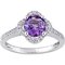 Sofia B. Amethyst & 1/4 CTW Diamond Quatrefoil Halo Ring in 14K White Gold - Image 1 of 4