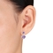 Sofia B. Amethyst & 2/5 CTW Diamond Quatrefoil Halo Earrings in 14K White Gold - Image 2 of 2