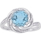 Sofia B. Blue & White Topaz Diamond Accent Swirl Ring in Sterling Silver - Image 1 of 4