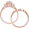 Sofia B. 10K Rose Gold Morganite Sapphire 1/7 CTW Diamond 3 Stone Bridal Set - Image 3 of 4