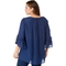 AGB Plus Size Tulip Front Gauze Blouse with Necklace - Image 2 of 4