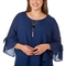 AGB Plus Size Tulip Front Gauze Blouse with Necklace - Image 4 of 4
