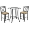 Dorel Living Valerie Counter Height Glass and Metal 3 pc. Dining Set - Image 1 of 4