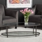 Studio Designs Home Camber 48 In. Oval Coffee Table in Pewter and Clear Glass - Image 4 of 4