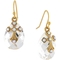 Symbols of Faith 14K Gold Dipped Crystal Briolette Cross Drop Earrings - Image 1 of 2