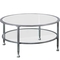 Southern Enterprises Metal and Glass Round Cocktail Table - Image 1 of 4