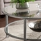 Southern Enterprises Metal and Glass Round Cocktail Table - Image 3 of 4