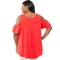 Cherokee Plus Size Embroidered Cold Shoulder Top - Image 2 of 4