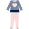 Gumballs Infant Girls 2 pc. Striped Heart Top and Leggings Set - Image 1 of 2