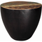 Coaster End Table with Black Iron Drum Base - Image 1 of 2