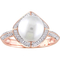 Michiko Cultured 10K Rose Gold Freshwater Pearl and 1/4 CTW Diamond Cocktail Ring - Image 1 of 4
