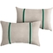 Mozaic Co. Sunbrella Cast Silver with Canvas Gray Dual Flange Pillows, Set of 2 - Image 1 of 2