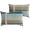 Mozaic Sunbrella Gateway Mist Stripe with Silver Blue Large Flange Pillows Set of 2 - Image 1 of 2