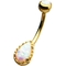 14G Gold Plated Opal Gem Belly Ring - Image 2 of 2