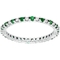 14K White Gold Diamond and Emerald Eternity Ring - Image 1 of 2