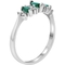 14K White Gold Diamond and 1/3 CTW of Marquis Shaped Emerald Ring - Image 2 of 2