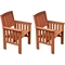 CorLiving Miramar Hardwood Outdoor Armchairs 2 pk. - Image 2 of 4