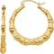 14K Polished Bamboo Hoop Earrings - Image 1 of 2