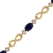 14K Yellow Gold Over Sterling Silver Blue Sapphire and Lab White Sapphire Bracelet - Image 2 of 2
