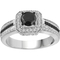 Sterling Silver 1 CTW Black and White Diamond Bridal Ring - Image 1 of 4