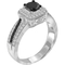 Sterling Silver 1 CTW Black and White Diamond Bridal Ring - Image 2 of 4