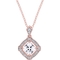Sofia B. Rose Plated Silver Diamond & Created White Sapphire Halo Necklace 18 in. - Image 1 of 2