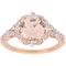 Sofia B. 14K Rose Gold Morganite White Sapphire Diamond Accent Vintage Ring - Image 1 of 4