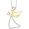 She Shines 14K Tricolor Gold Over Sterling Silver 1/7 CTW Diamond Angel Pendant - Image 1 of 2