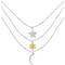 She Shines 14K Gold Over Sterling Silver 1/10 CTW Diamond Sun Moon Star Necklace - Image 1 of 2