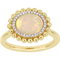 Sofia B. 14K Yellow Gold 1/10 CTW Diamond and Ethiopian Opal Halo Ring - Image 1 of 4