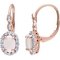 Sofia B. 14K Rose Gold Opal, White Topaz and Diamond Accent Halo Vintage Earrings - Image 1 of 2