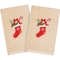 Christmas Stocking Embroidered Hand Towels in Sand (Set of 2) - Image 1 of 2